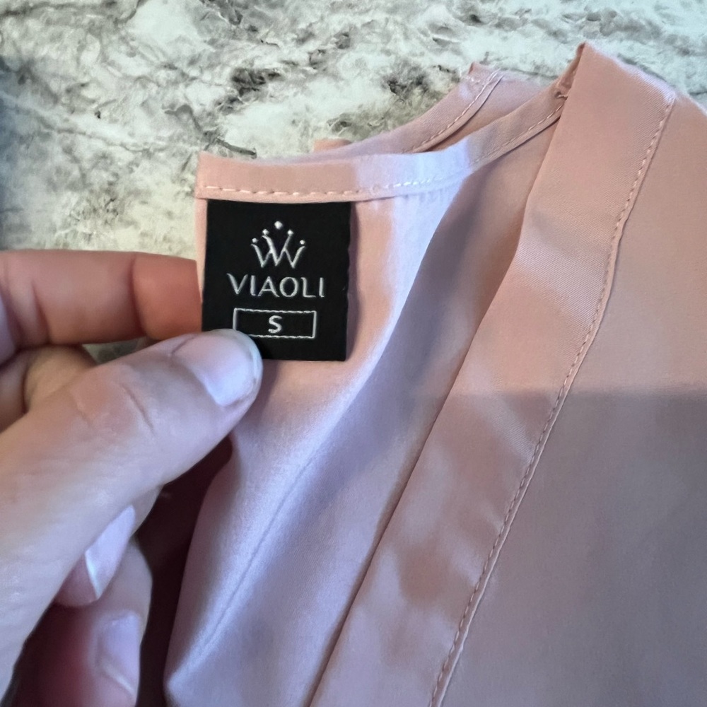 Women’s light pink Top and bottom scrub set - Picture 3 of 12